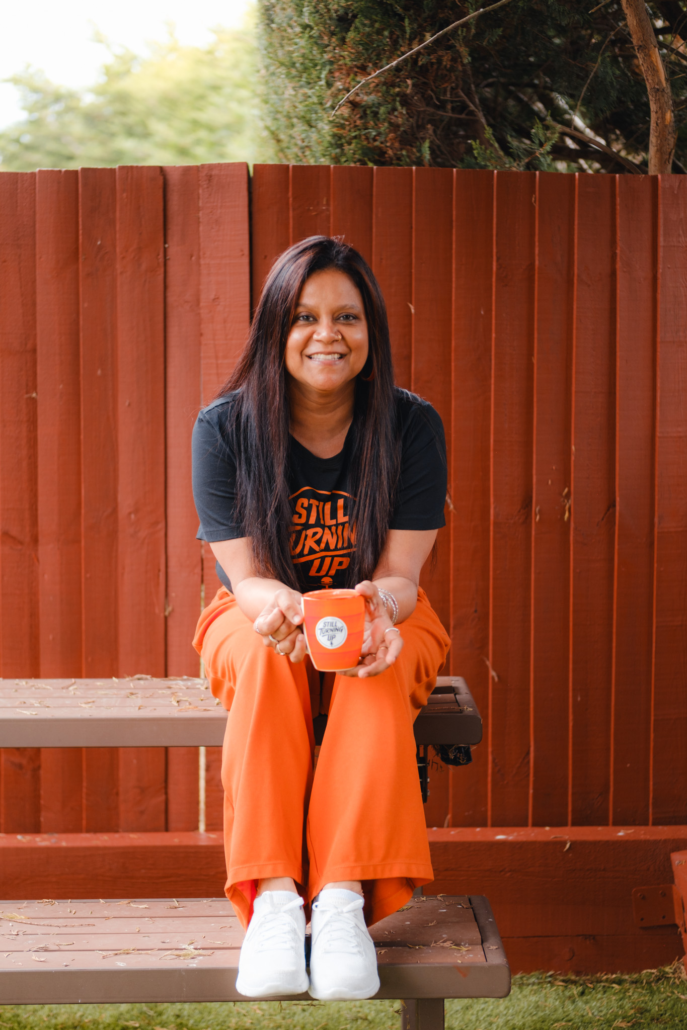 Shweta, host of Still Turning Up